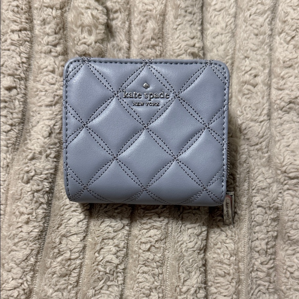 Kate Spade Light Gray Quilted Wallet